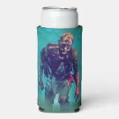 SlipperyJoe's zombie bossen Halloween mistige bome Seltzer Blikjeskoeler (Seltzer Voorkant)