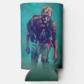 SlipperyJoe's zombie bossen Halloween mistige bome Seltzer Blikjeskoeler (Achterkant)