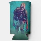 SlipperyJoe's zombie bossen Halloween mistige bome Seltzer Blikjeskoeler (Voorkant)