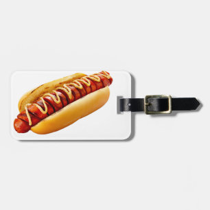 SlipperyJoe's zomerse BBQ-sfeer hotdog genesteld z Bagagelabel