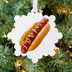 SlipperyJoe's zomerse BBQ-sfeer hotdog genesteld z Ornament Kaart