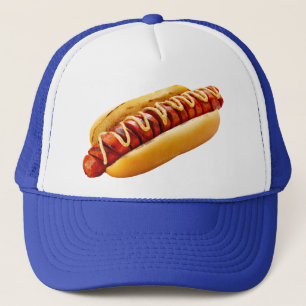 SlipperyJoe's zomerse BBQ-sfeer hotdog genesteld z Trucker Pet