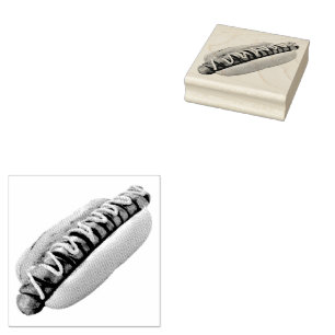 SlipperyJoe's zomerse BBQ-sfeer hotdog in een zach Rubberstempel