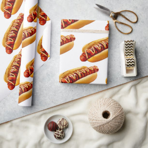 SlipperyJoe's zomerse BBQ-vibe hotdog genesteld za Cadeaupapier