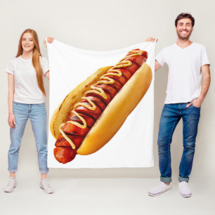 SlipperyJoe's zomerse BBQ-vibe hotdog genesteld za Fleece Deken