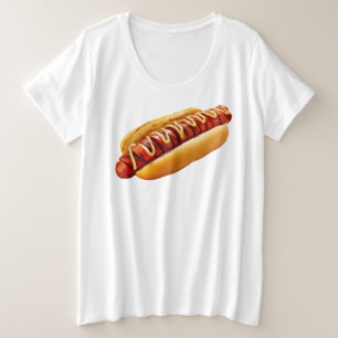 SlipperyJoe's zomerse BBQ-vibe hotdog genesteld za Grote Maat T-shirt