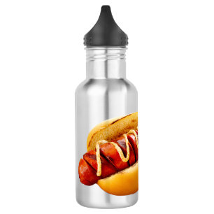 SlipperyJoe's zomerse BBQ-vibe hotdog genesteld za Waterfles