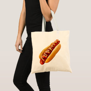 SlipperyJoe's zomerse BBQ-vibe hotdog in een zacht Tote Bag