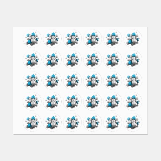 SlipperyJoe's zwevende cluster van kubussen groott Labels (Vel)