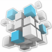 SlipperyJoe's zwevende cluster van kubussen groott Sticker (Voorkant)