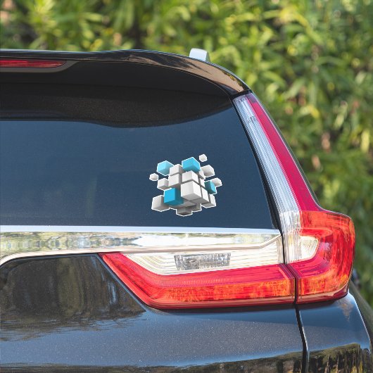 SlipperyJoe's zwevende cluster van kubussen groott Sticker (Auto Zijkant)