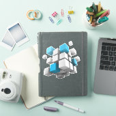SlipperyJoe's zwevende cluster van kubussen groott Sticker (iPad Cover)