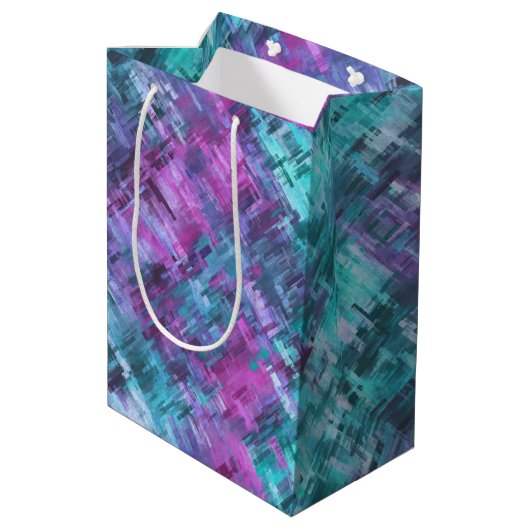 slipstream digihatch - teal and purple : medium cadeauzakje (Achterkant Gekanteld)