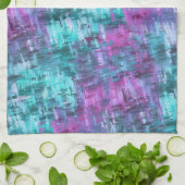 slipstream digihatch - turquoise en paars : theedoek (Gevouwen)