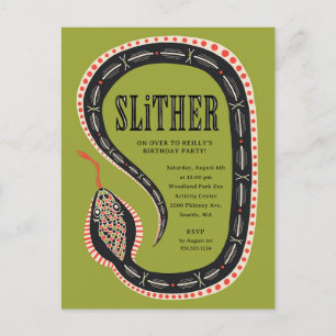 Slither Slang Kind Verjaardagsuitnodiging Postkaar Briefkaart
