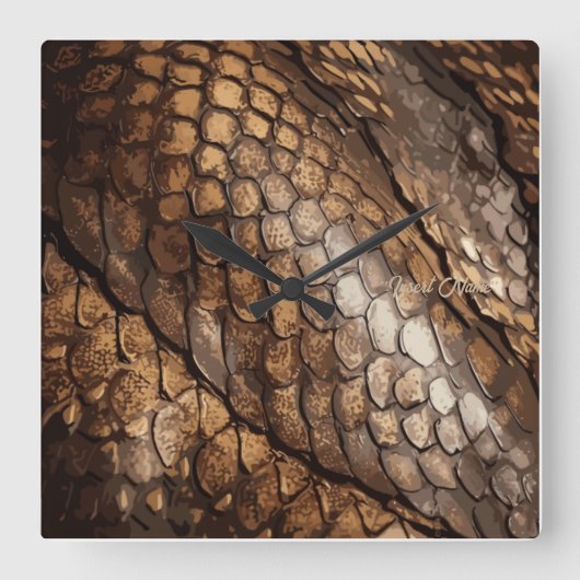 Slithering Chic Vierkante Klok (Voorkant)