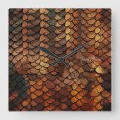 Slithering Chic Vierkante Klok (Voorkant)