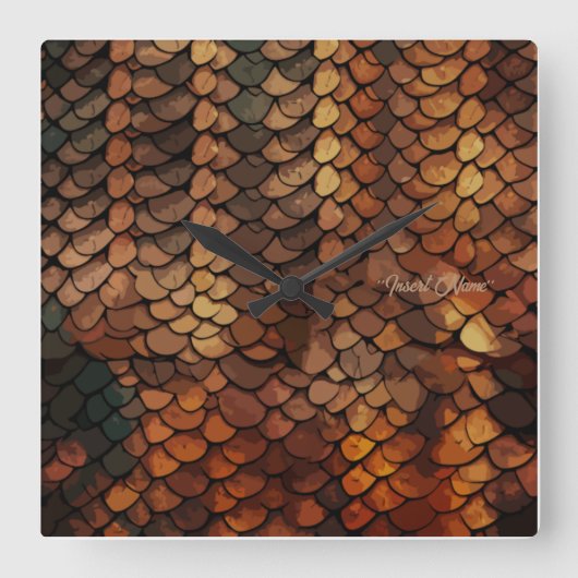 Slithering Chic Vierkante Klok (Voorkant)