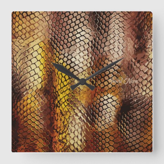 Slithering Chic Vierkante Klok (Voorkant)