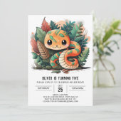 Slithering Python Wildlife Verjaardag uitnodiging (Staand voorkant)