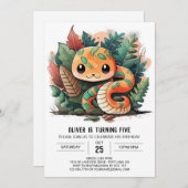 Slithering Python Wildlife Verjaardag uitnodiging (Voorkant / Achterkant)