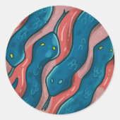 Slithering Snake - Animal Pattern Illustration Ronde Sticker (Voorkant)