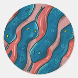 Slithering Snake - Animal Pattern Illustration Ronde Sticker