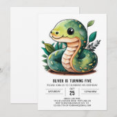 Slithering Wonderland Verjaardagsuitnodiging Kaart (Voorkant / Achterkant)