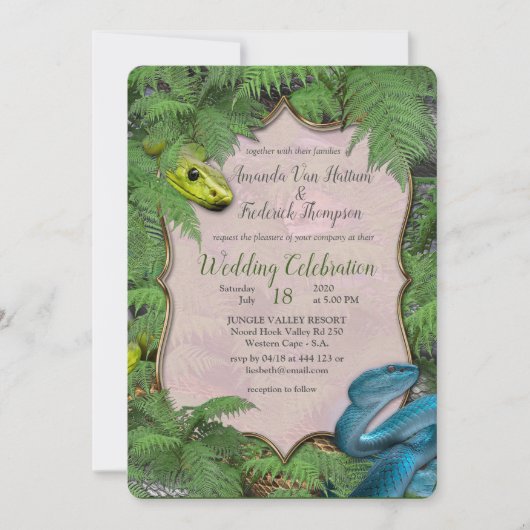 Slithery, Sneaky Snakes in de uitnodiging van het  (Voorkant)