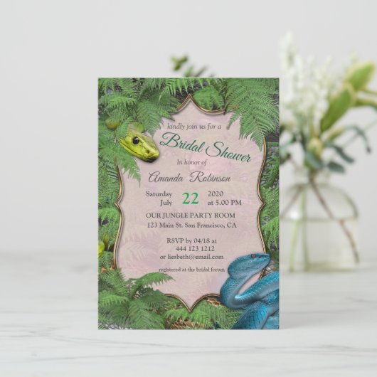 Slithery, Sneaky Snakes in de uitnodiging van het  (Staand voorkant)