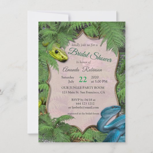 Slithery, Sneaky Snakes in de uitnodiging van het  (Voorkant)