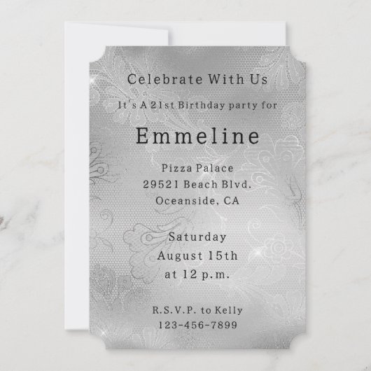 Sliver Bloemen Kant Kaart (Voorkant)