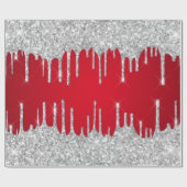 Sliver en rode kerst cadeaupapier (Vlak)