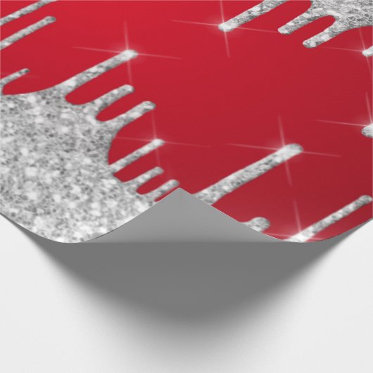 Sliver en rode kerst cadeaupapier (Hoek)