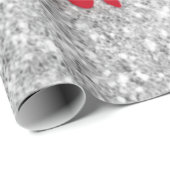 Sliver en rode kerst cadeaupapier (Rol Hoek)