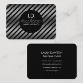 Sliver Glamour Monogram Cirkel en Strepen Visitekaartje (Voorkant / Achterkant)