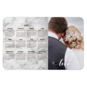 Sliver Marble Wedding Photo Template 2020 Agenda Magneet (Horizontaal)