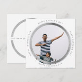 Sliver Moderne Cirkel Happy Vaderdag Foto Aankondiging (Voorkant / Achterkant)