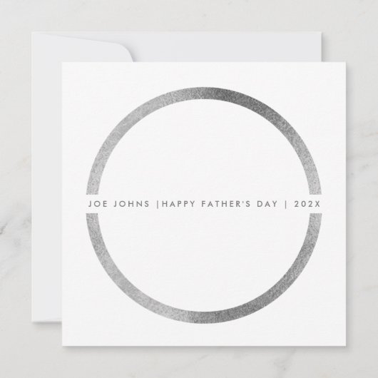 Sliver Moderne Cirkel Happy Vaderdag Foto Aankondiging (Achterkant)
