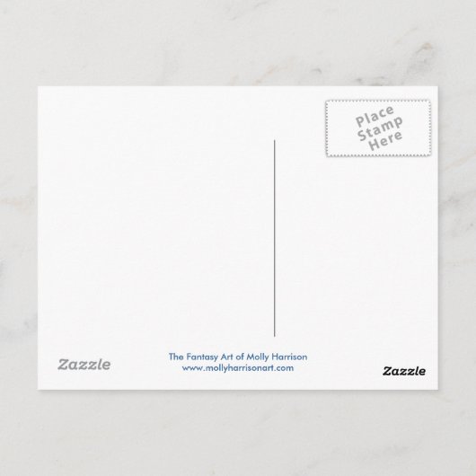 Sliver Moon Fairy en Cat Briefkaart (Achterkant)