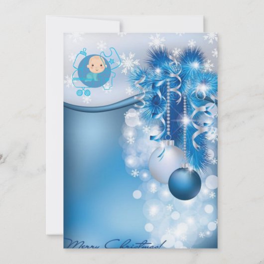 Sliver snowflakes winter wonderland baby shower  kaart (Achterkant)