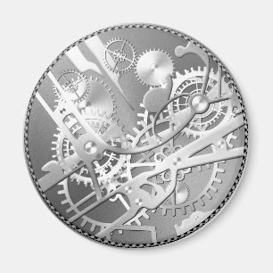 Sliver steampunk horlogeversnellers magneet