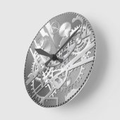 Sliver steampunk horlogeversnellers ronde klok (Hoek)