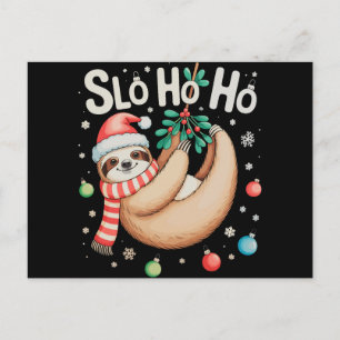 Slo Ho Ho Luiaard Kerstman Hoed Prettig Luiaardker Feestdagenkaart