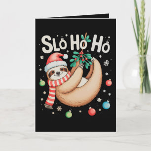 Slo Ho Ho Luiaard Kerstman Hoed Prettig Luiaardker Kaart