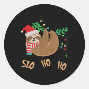 Slo Ho Ho Merry Slothmas - Slote Kerstmis Ronde Sticker