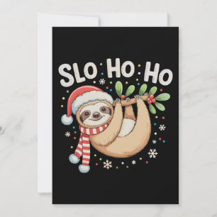 Slo Ho Ho Prettig Slothkerstfeest Luiaard Kerstmis Feestdagenkaart