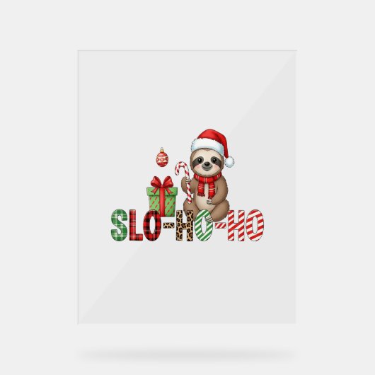 Slo Ho Xmas Sloth Acryl Bord (Voorkant)