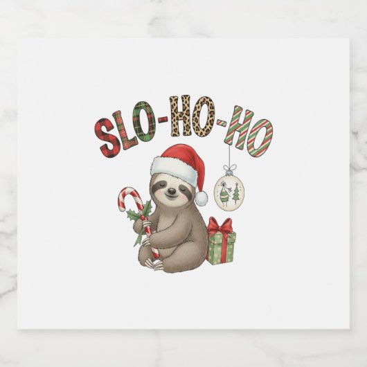 Slo Ho Xmas Sloth Sparkling Wijnetiket (Enkel label)