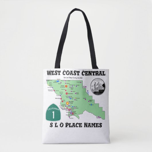 SLO plaatsnamen kaart met Engelse vertalingen Tote Bag (Voorkant)